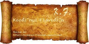 Kozányi Flavián névjegykártya