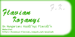 flavian kozanyi business card